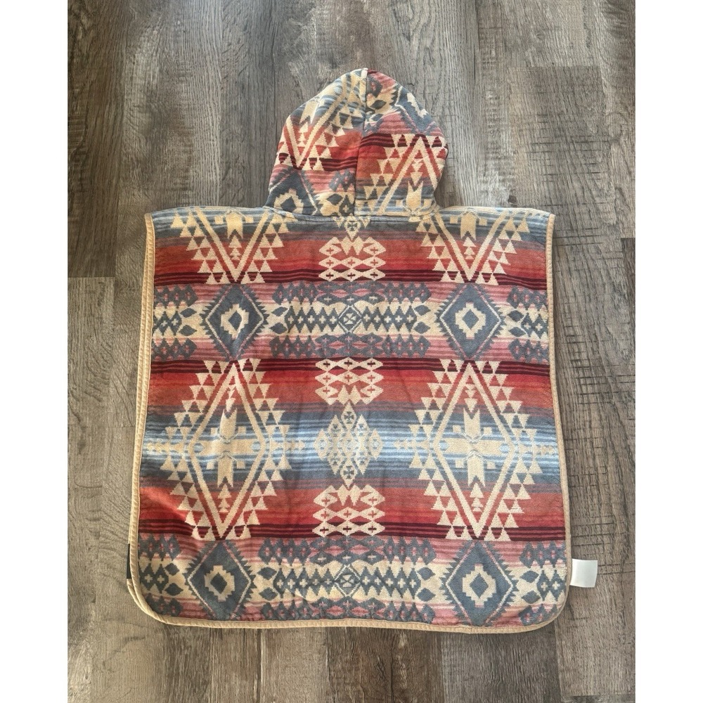 Pendleton Hooded Poncho Towel 100% Cotton Geometric Southwestern Multicolor